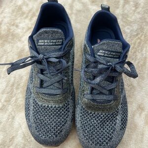 Skechers Navy Knit Lace-Up Athletic Shoes size 7
